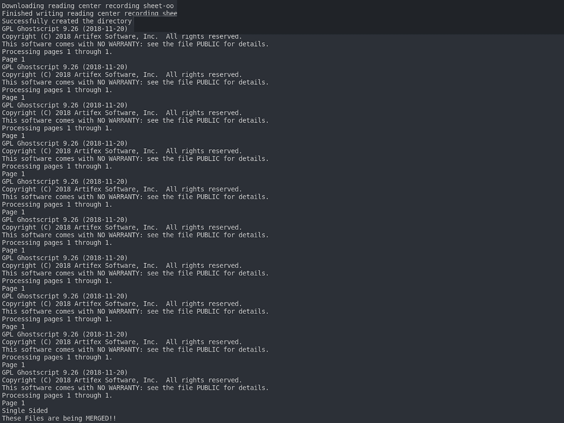 PostScript Conversion Using GhostScript