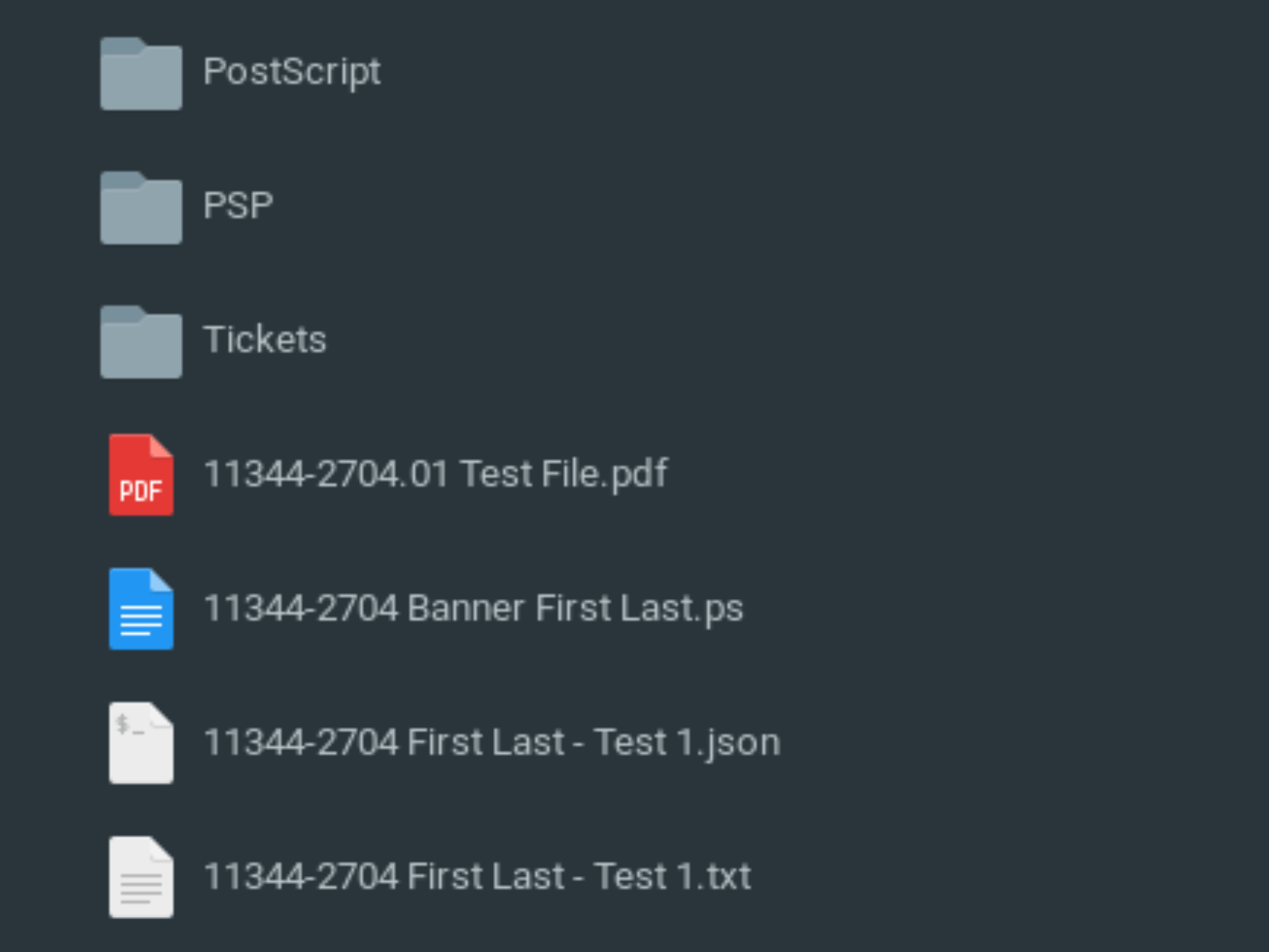 PDF/PostScript/Print Ready PS/Email/JSON & all other required files